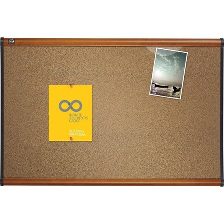 Quartet Bulletin Board, 3'x2', Light Cherry Frame QRTB243LC